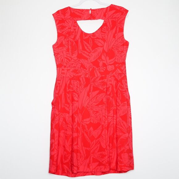 Bravissimo Womens Short Dress Size 14 Pink Tropical Print Sleeveless - Picture 2 of 10